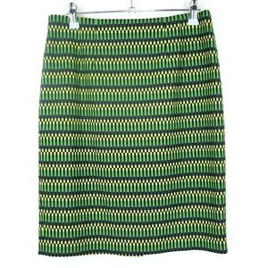 NEW Halogen Nordstrom Striped Skirt Green Yellow Black 4